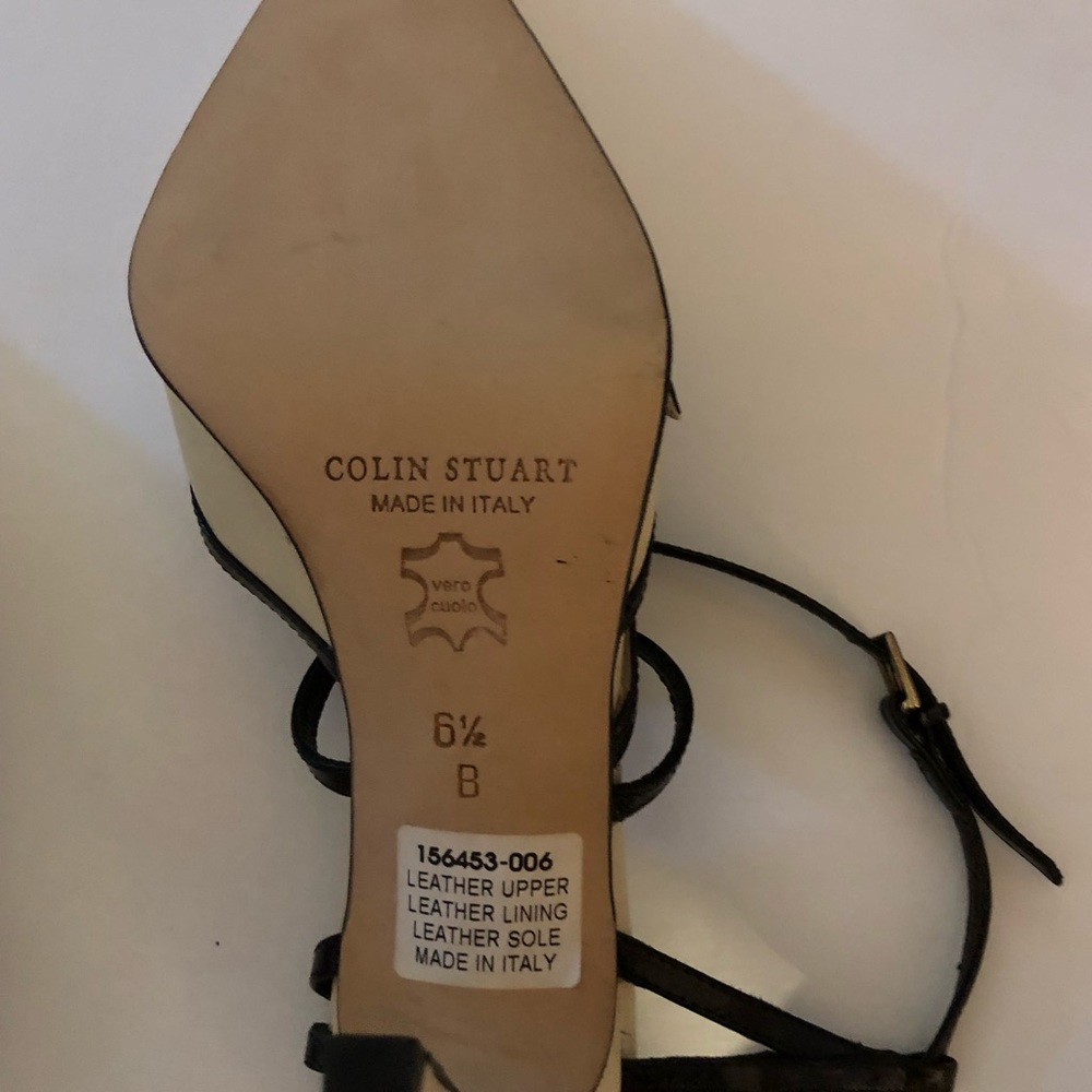 Colin Stuart Cream/Black Strap heels - Picture 6 of 6